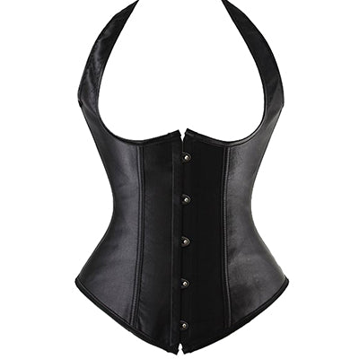 Corset noir en cuir
