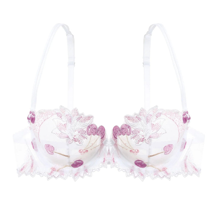 Soutien-gorge transparent brodé