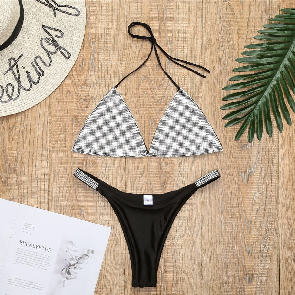 Maillot de bain 2 pièces brillant