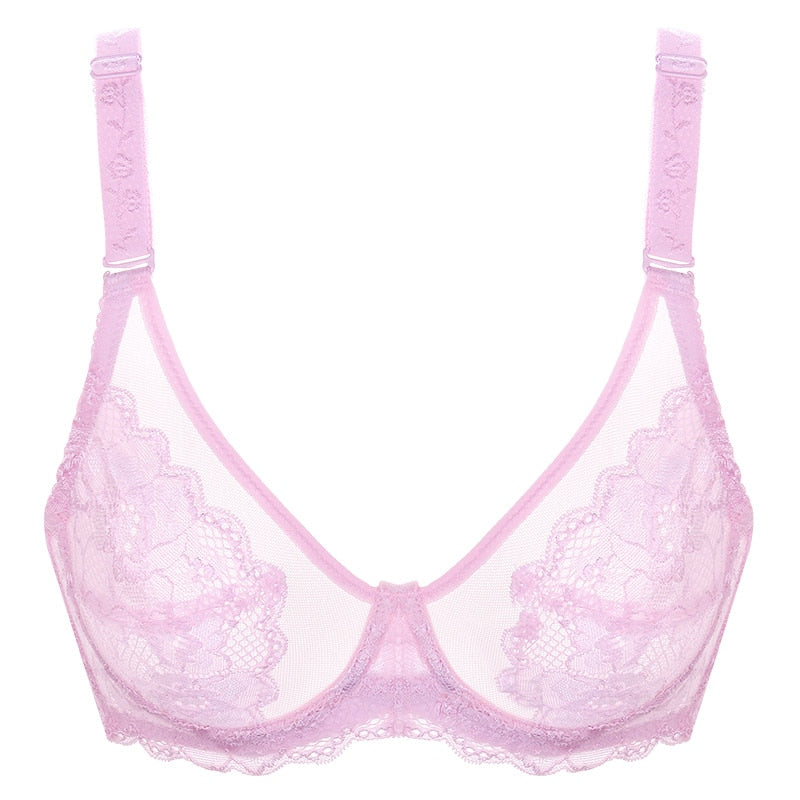 Soutien-gorge à armatures, dentelle florale, coupe couvrante