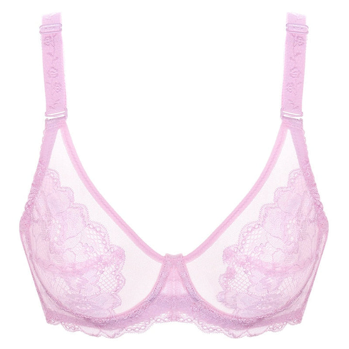 Soutien-gorge à armatures, dentelle florale, coupe couvrante
