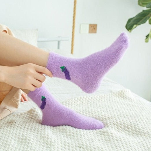 Chaussettes chaudes brodées
