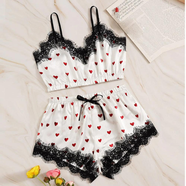 Pyjama 2 pièces à cœurs