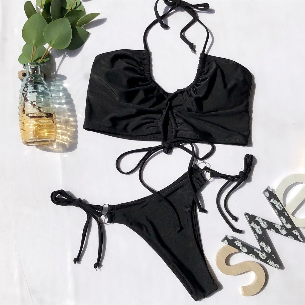 Maillot de bain 2 pièces à laçage
