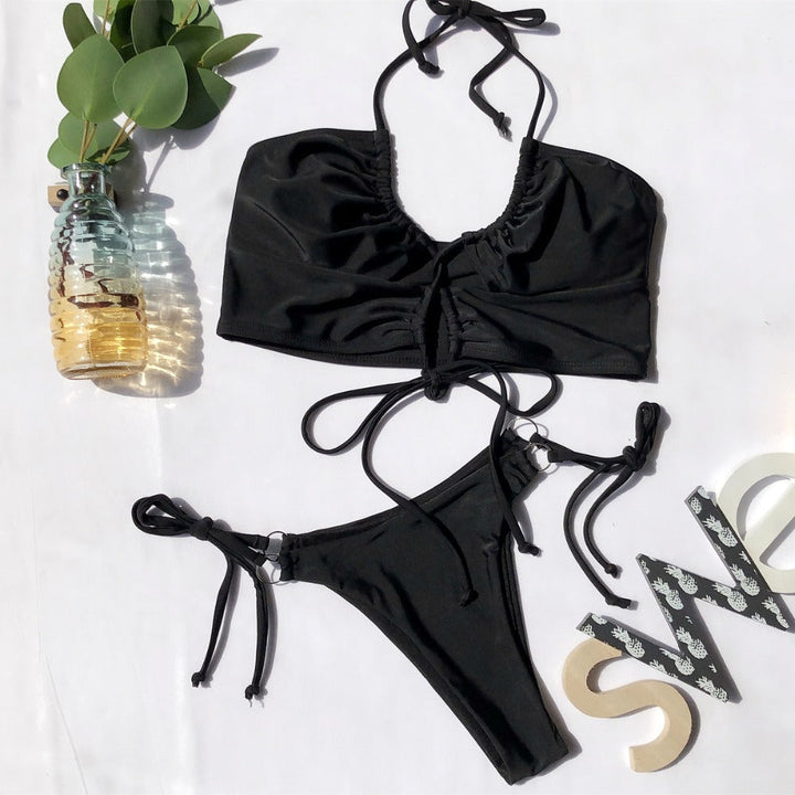 Maillot de bain 2 pièces à laçage