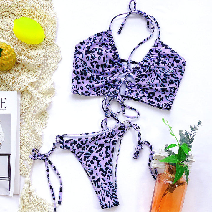 Maillot de bain 2 pièces léopard