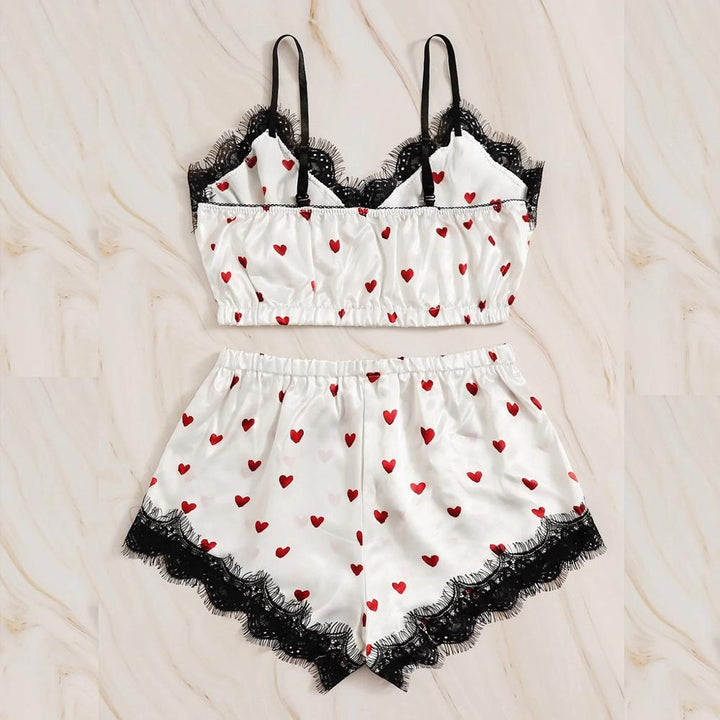Pyjama 2 pièces à cœurs