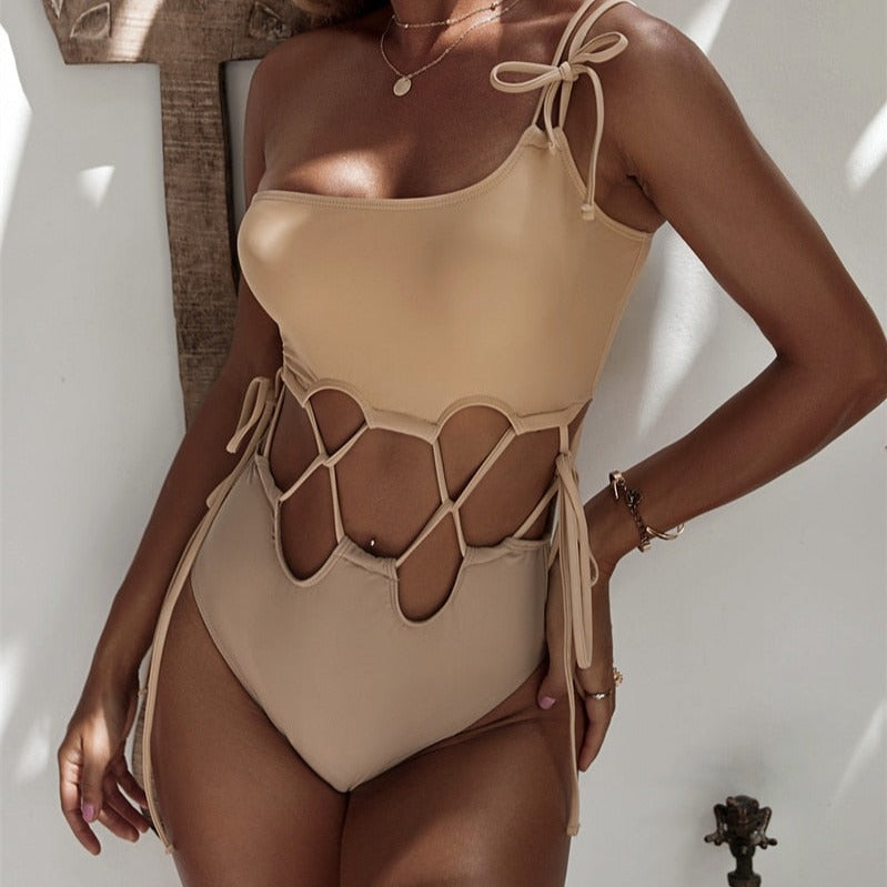 Maillot de bain une pièce à taille décorative
