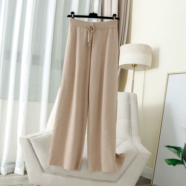 Pantalon ample en maille coupe droite