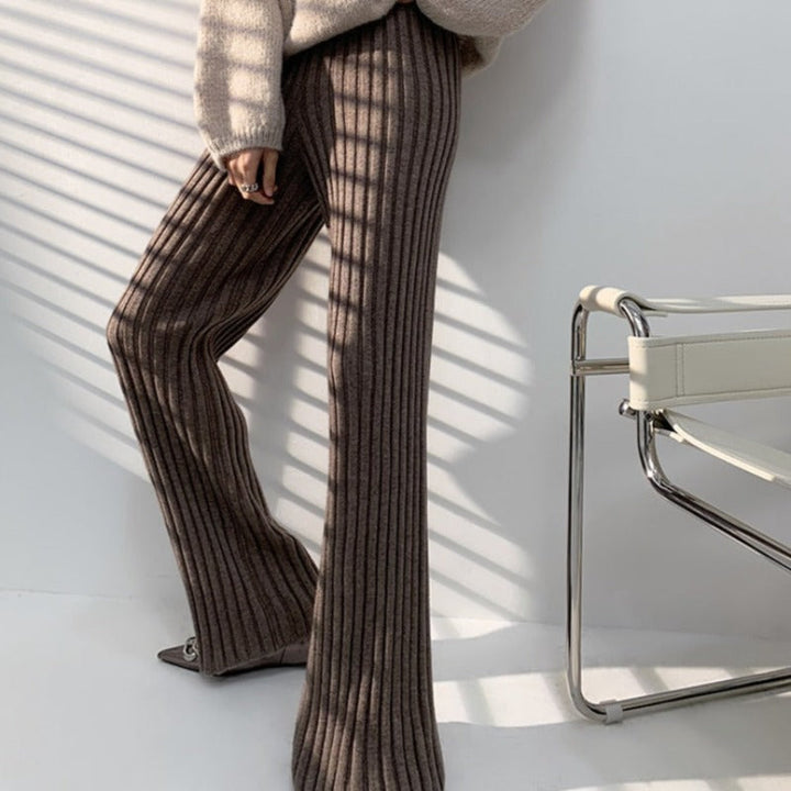 Pantalon ample en maille côtelée