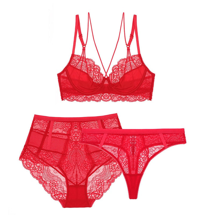Ensemble de lingerie en dentelle 3 pièces