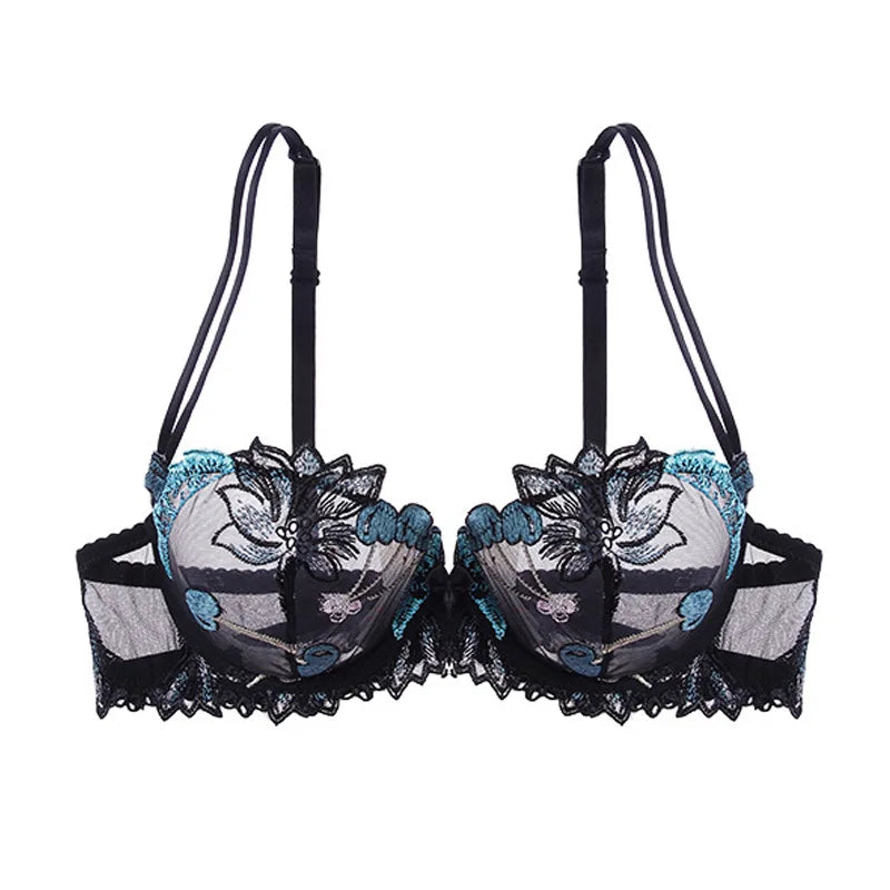 Soutien-gorge transparent brodé