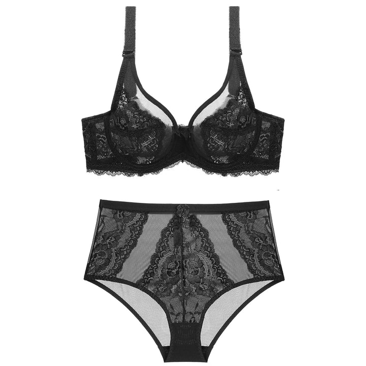 Ensemble de lingerie à inserts transparents