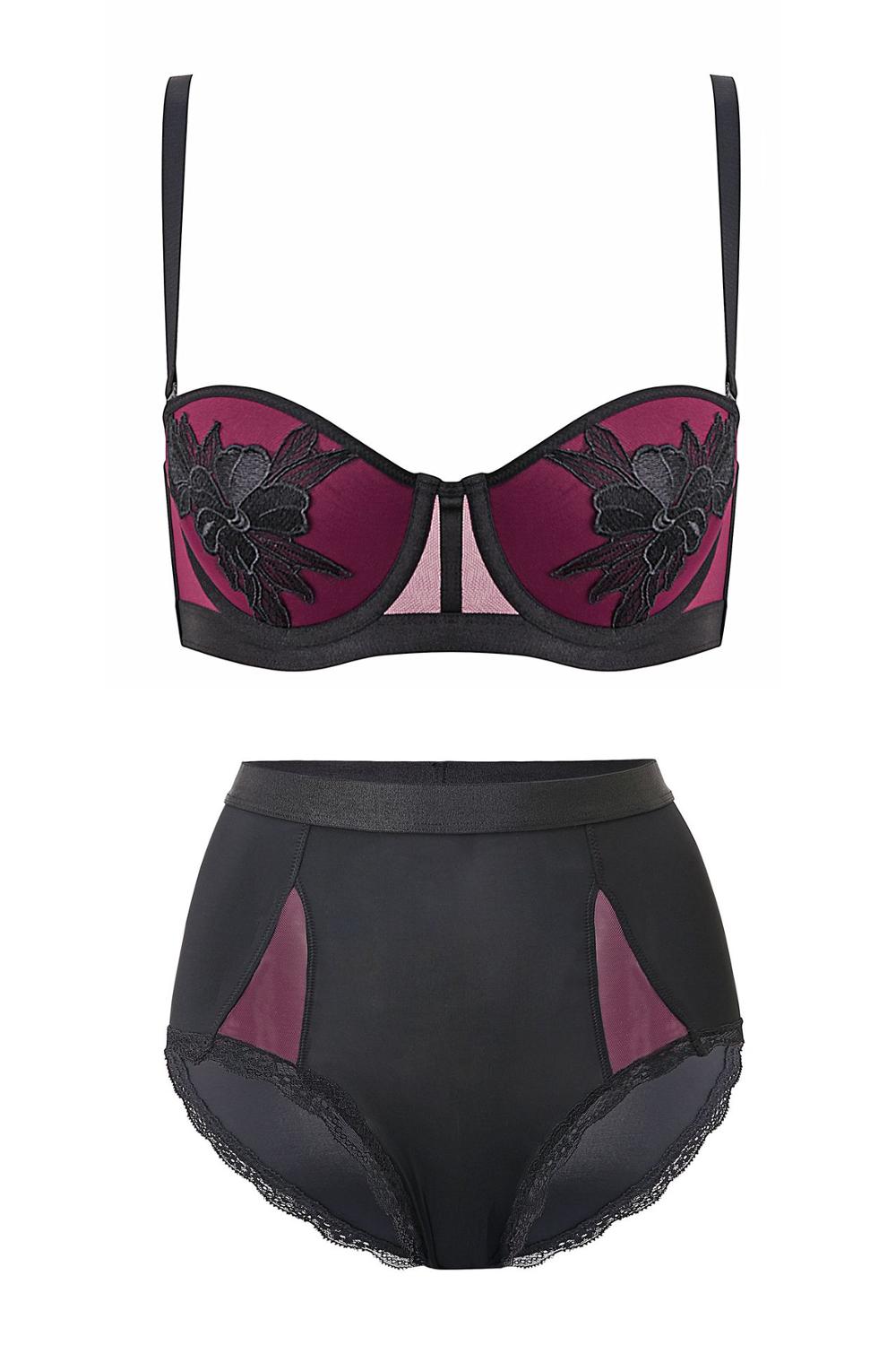 Ensemble de lingerie à finitions brodées