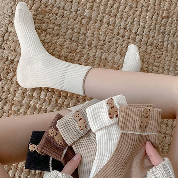 Chaussettes femme à ourson