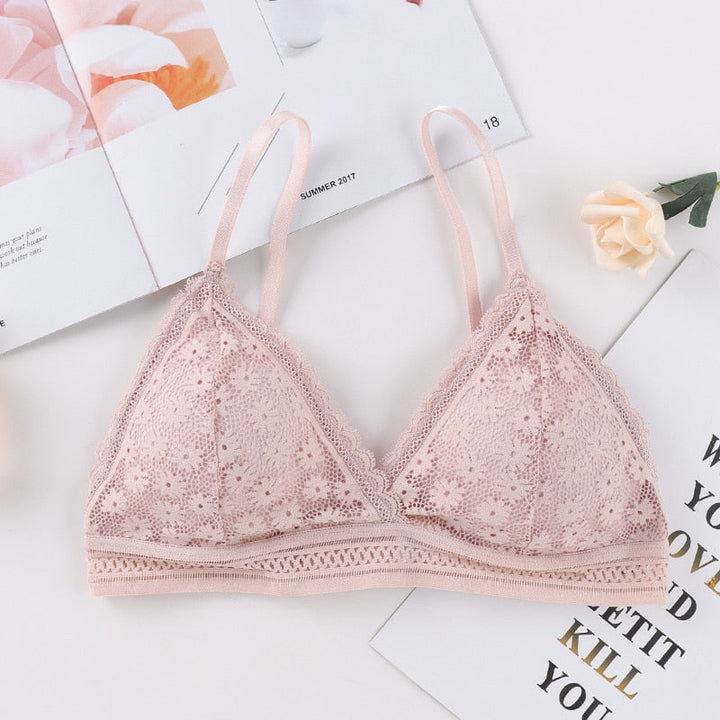 Soutien-gorge en dentelle à motif floral