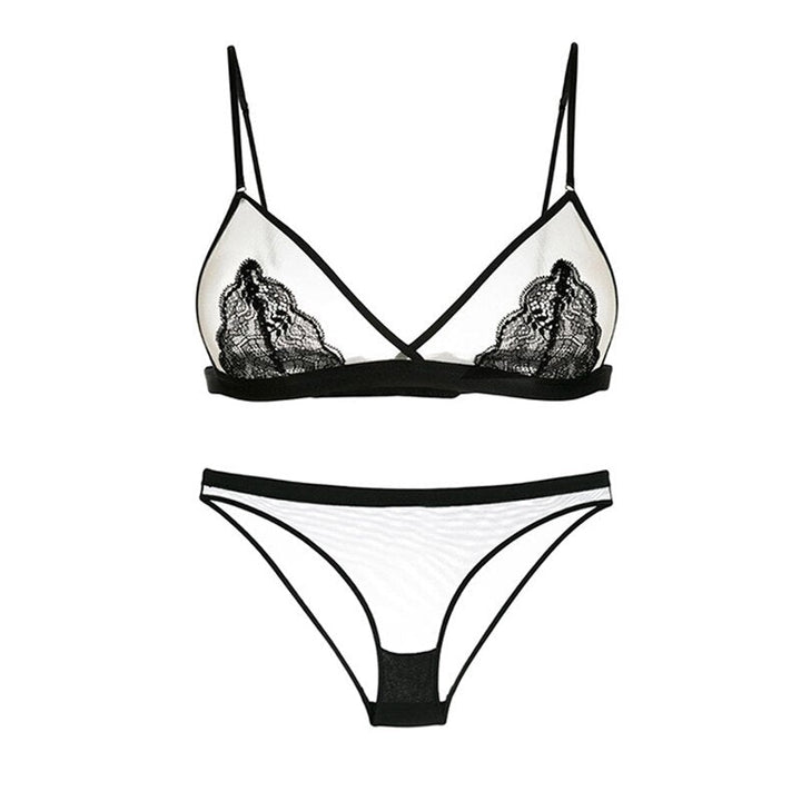 Ensemble transparent à inserts en dentelle