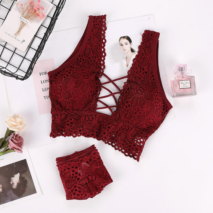 Ensemble de lingerie à laçage décoratif