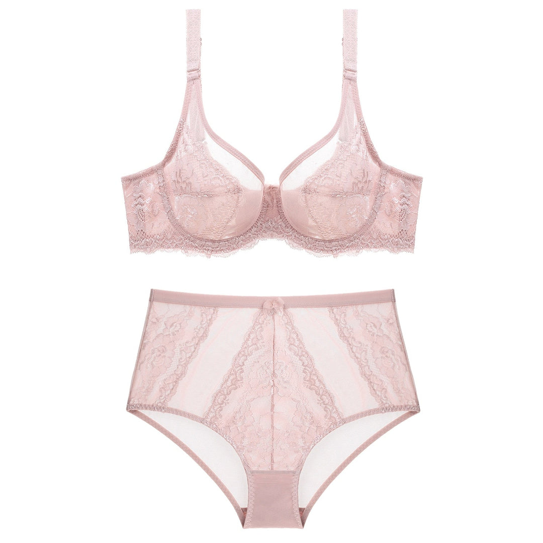 Ensemble de lingerie à inserts transparents