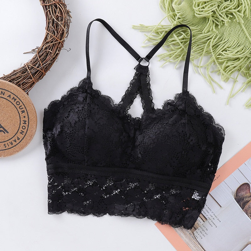 Soutien-gorge en dentelle grande taille à arrière décoratif