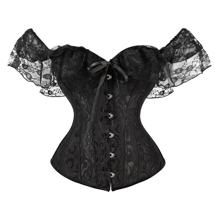 Corset overbust à décolleté espagnol et manches fluides