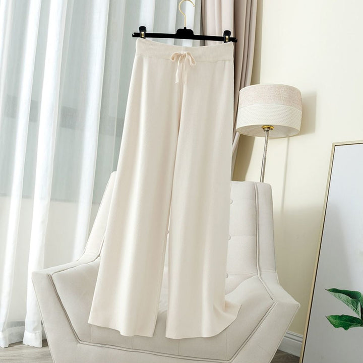 Pantalon ample en maille coupe droite