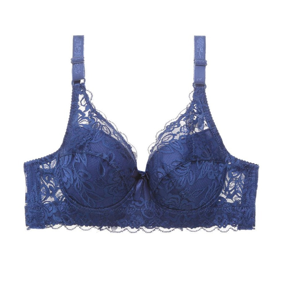 Soutien-gorge en dentelle à armatures et broderie florale raffinée
