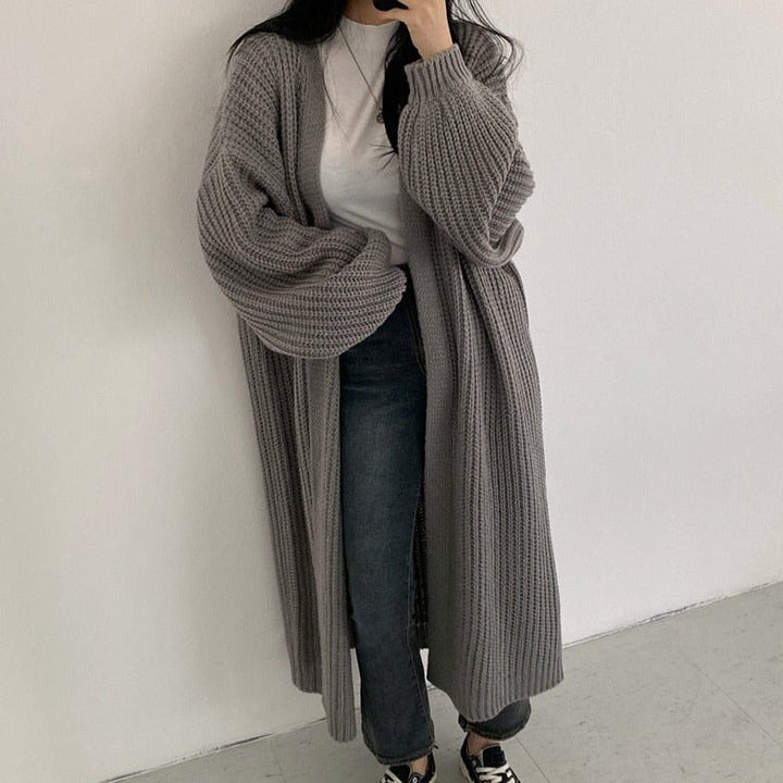 Long cardigan en maille