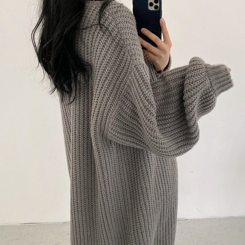 Long cardigan en maille