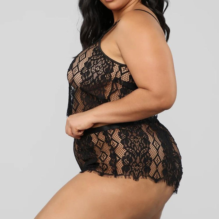Ensemble de lingerie en dentelle grande taille