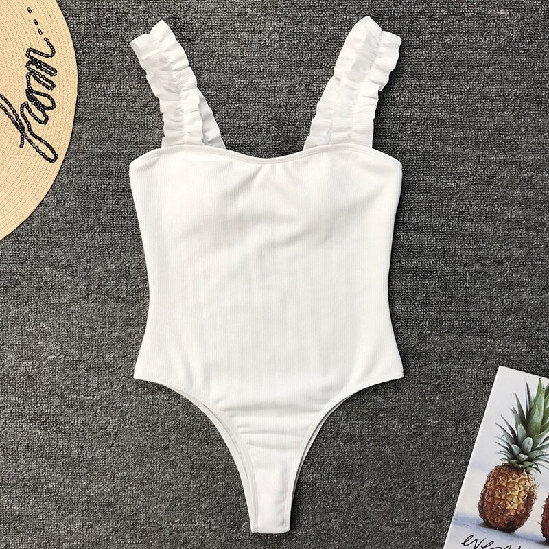 Maillot de bain une pièce à volants