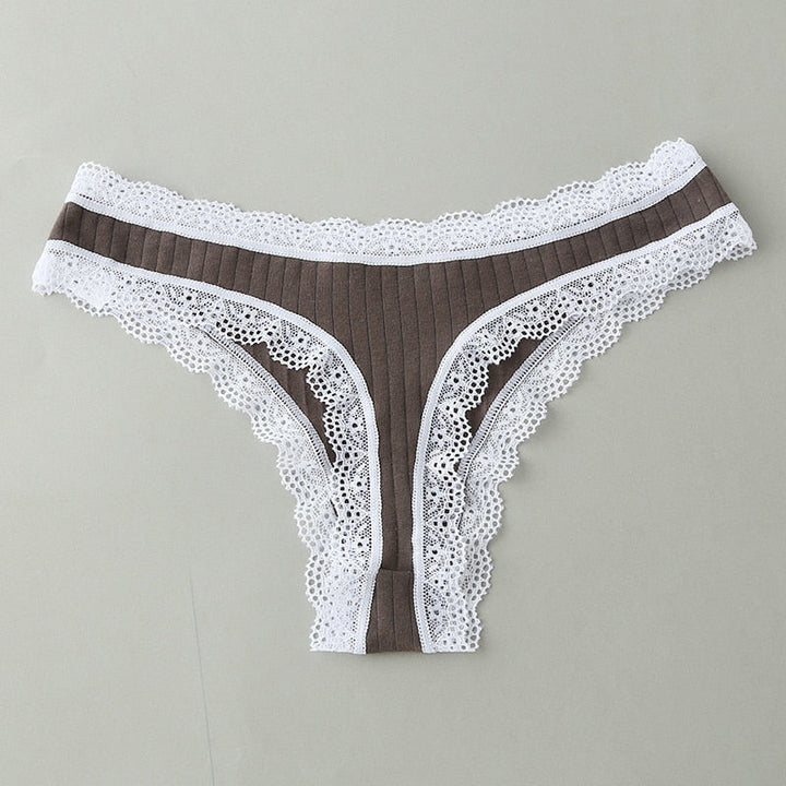 Strings en coton avec dentelle