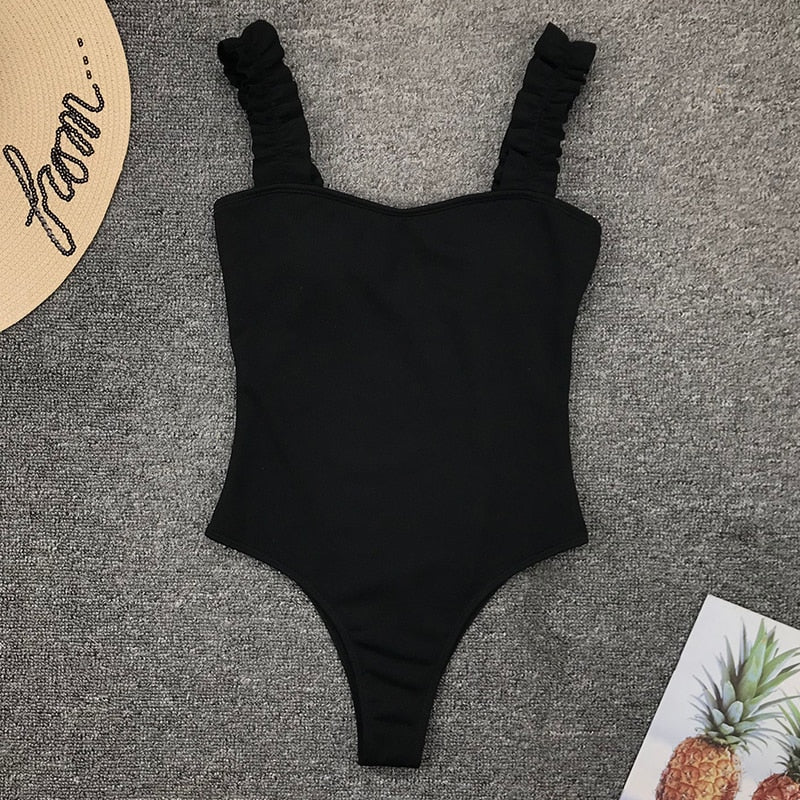 Maillot de bain une pièce à volants