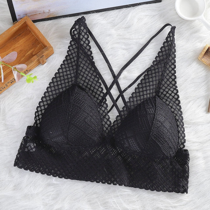 Soutien-gorge en dentelle à bretelles décoratives