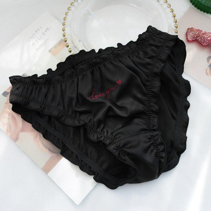 Culottes en satin à inscription
