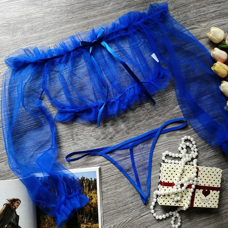 Ensemble de lingerie à top transparent