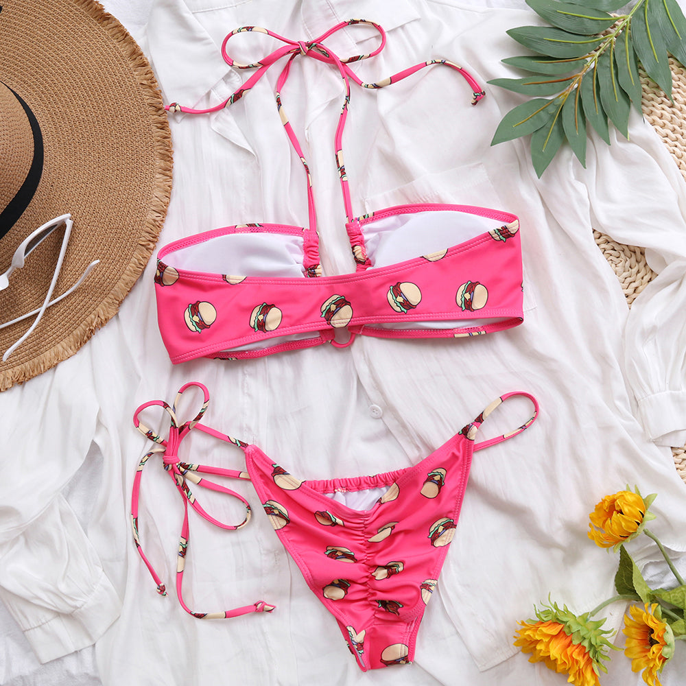 Bikini à motif gourmand