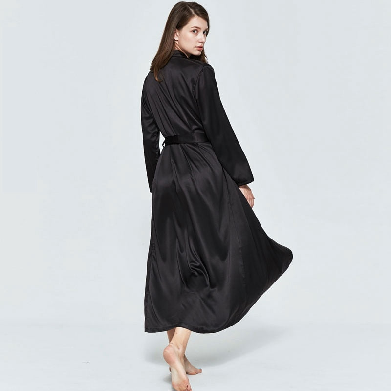 Long peignoir en satin