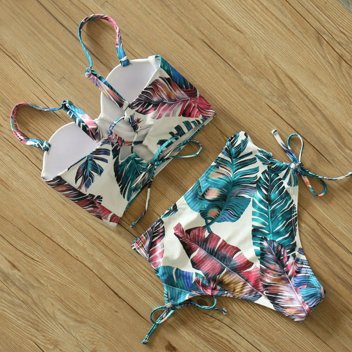 Maillot de bain 2 pièces taille haute