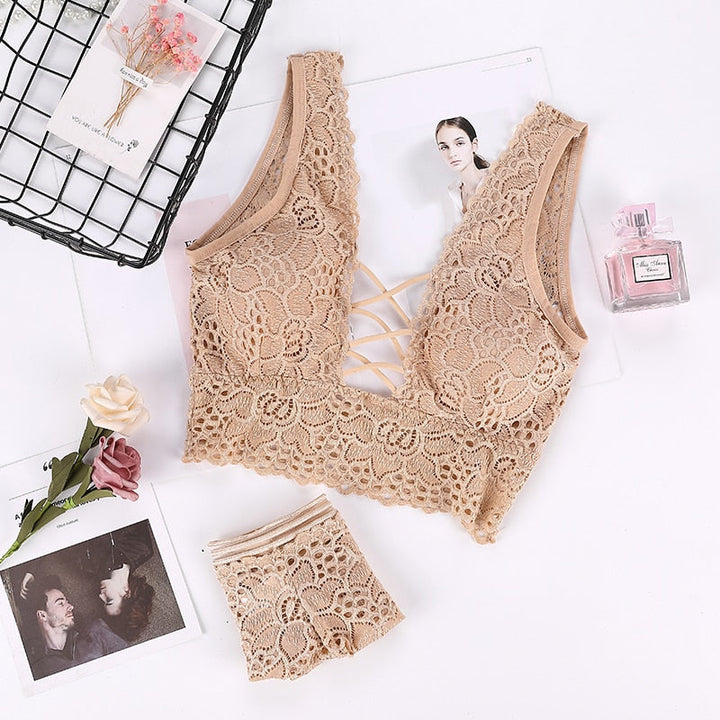 Ensemble de lingerie à laçage décoratif