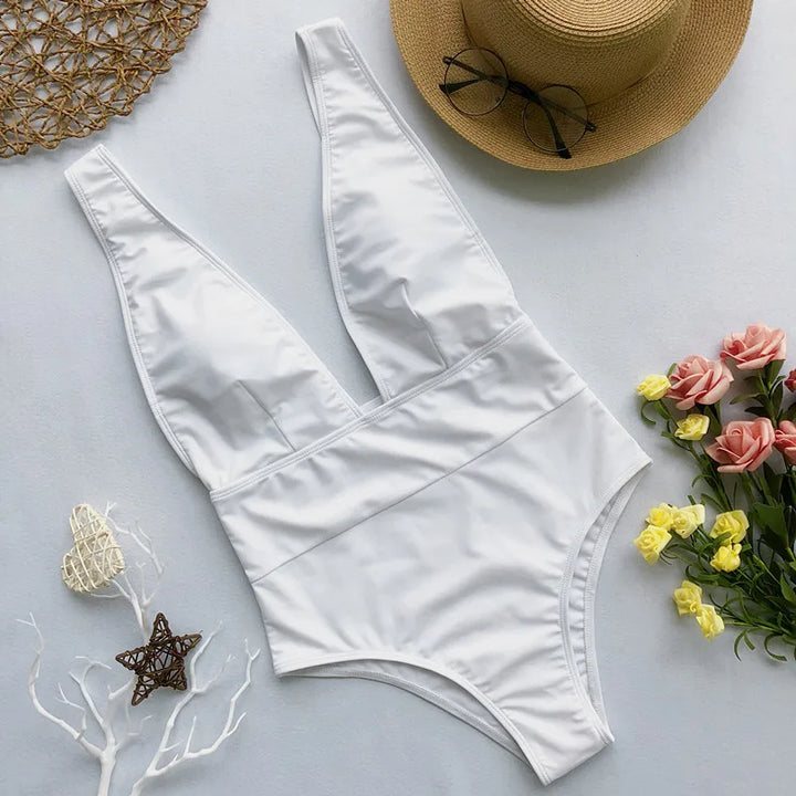 Maillot de bain à décolleté plongeant