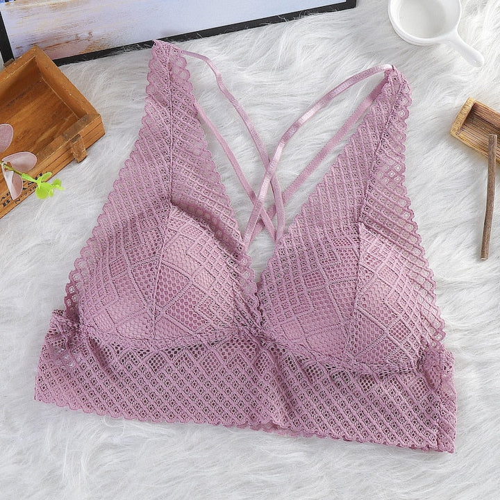 Soutien-gorge en dentelle à bretelles décoratives