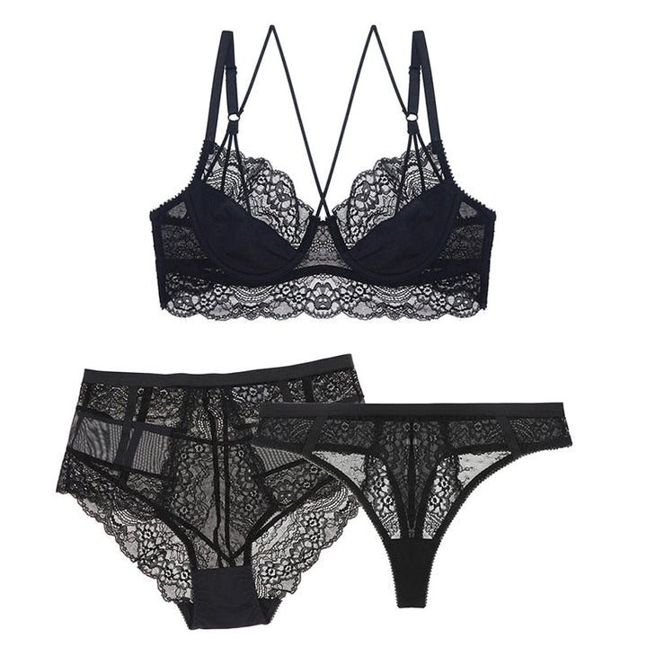 Ensemble de lingerie en dentelle 3 pièces