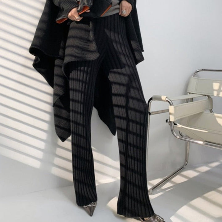 Pantalon ample en maille côtelée