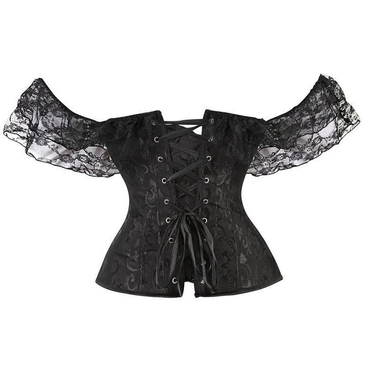 Corset overbust à décolleté espagnol et manches fluides