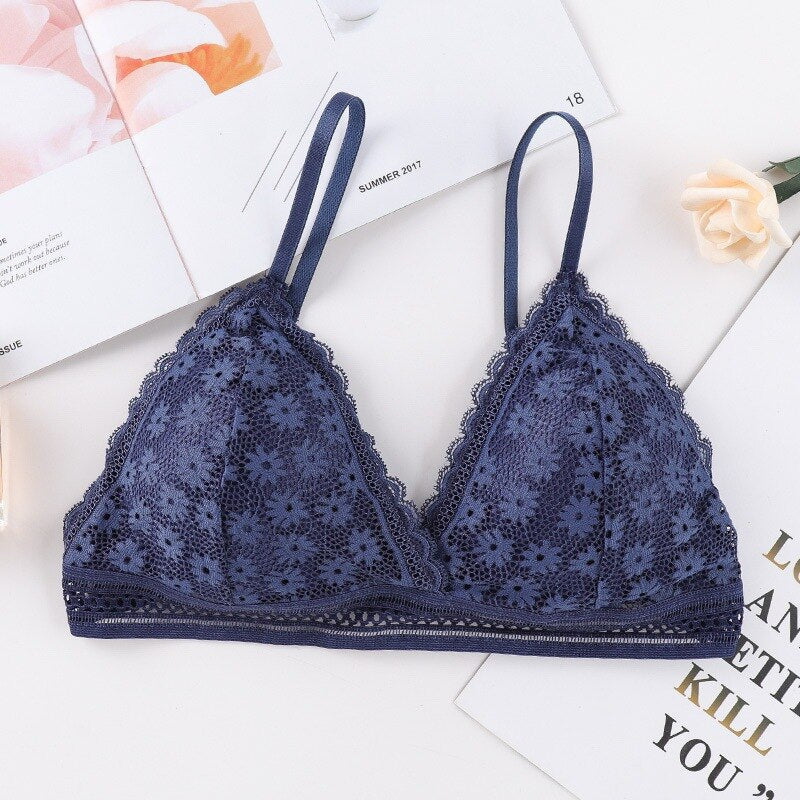 Soutien-gorge en dentelle à motif floral
