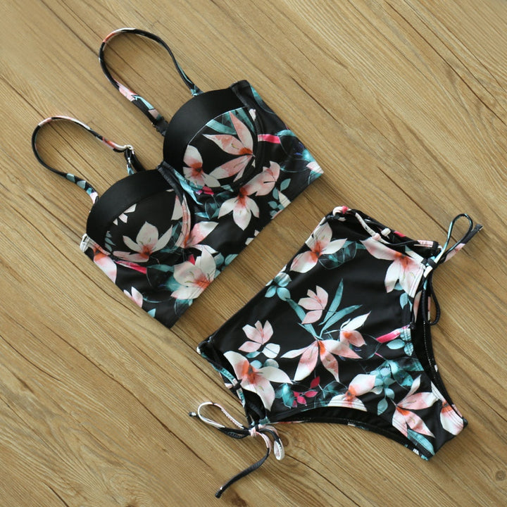 Maillot de bain 2 pièces taille haute