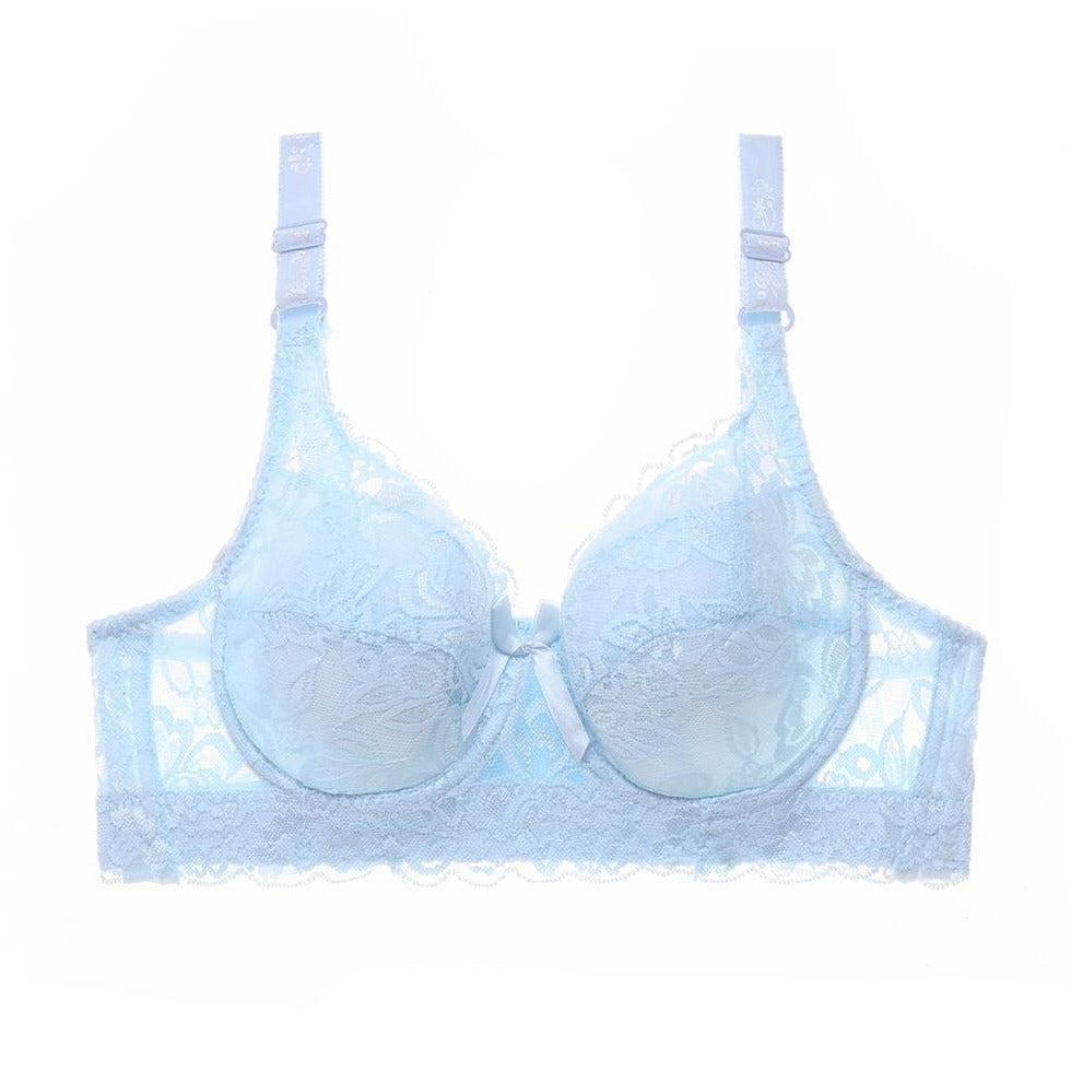 Soutien-gorge en dentelle à armatures et broderie florale raffinée