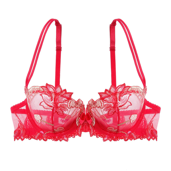 Soutien-gorge transparent brodé