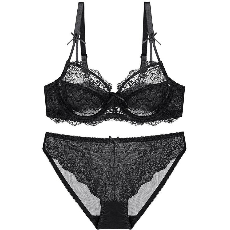 Ensemble de lingerie en dentelle à nœuds